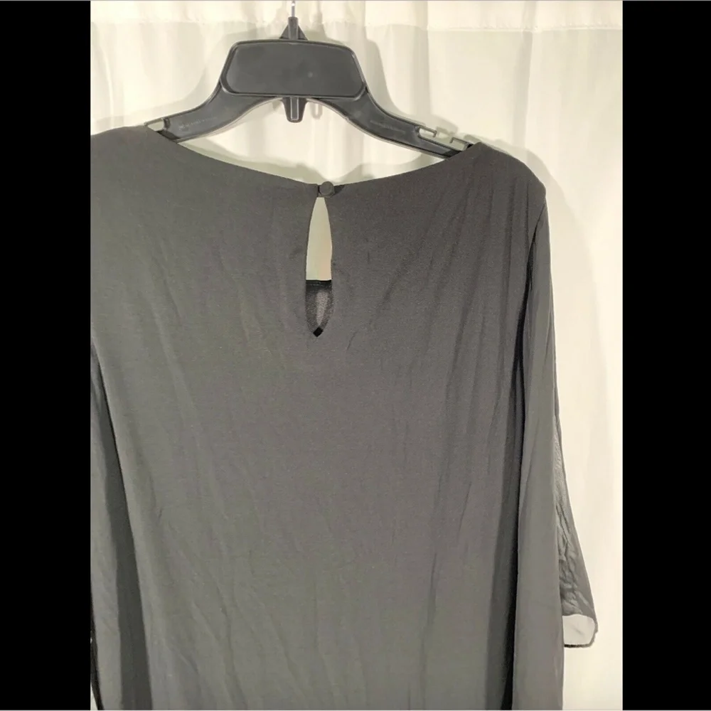 NWT $199 XSCAPE Beaded Hem Short Shift‎ Dress Black